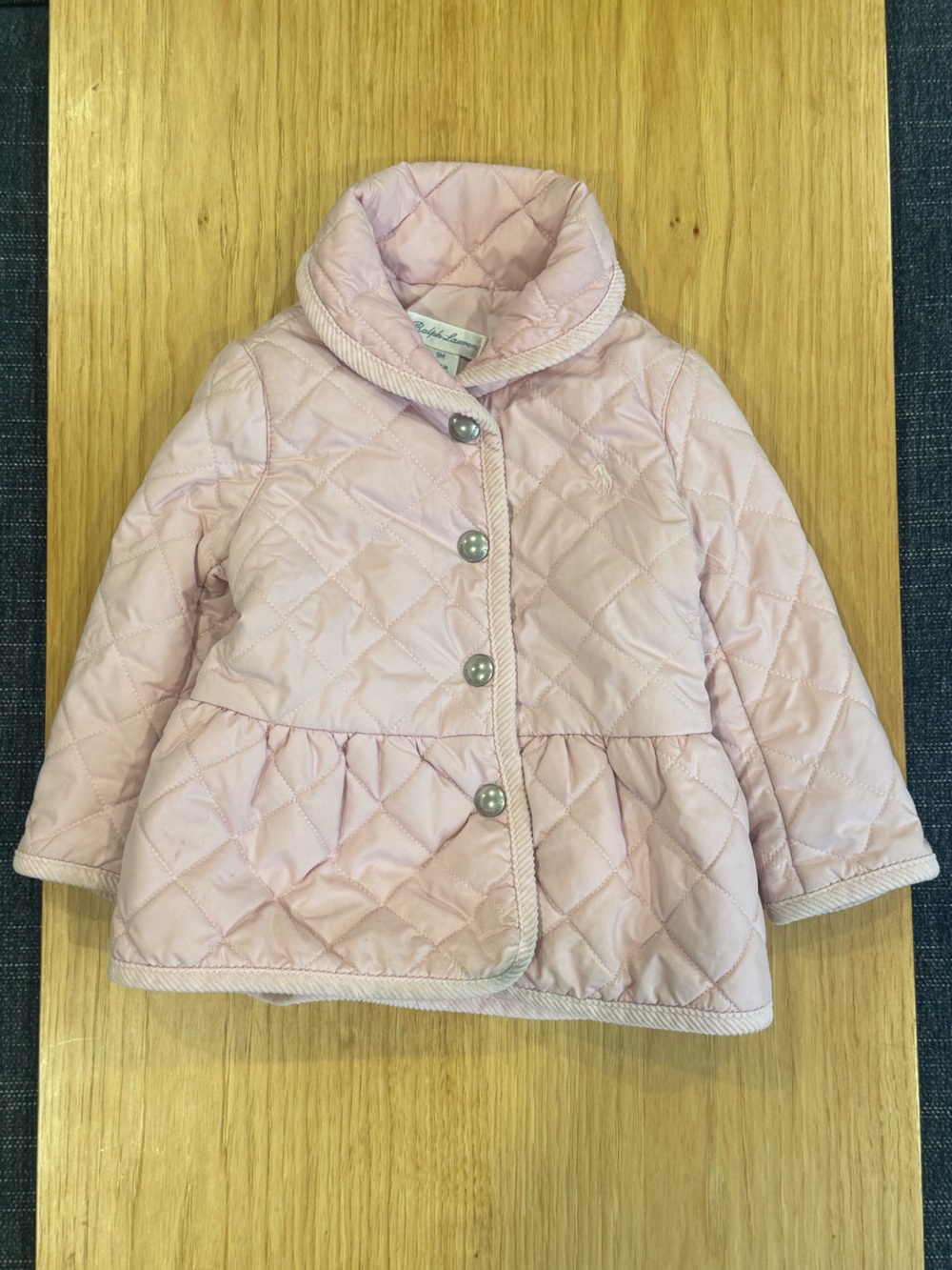 Ralph Lauren 9m Quilted Pink Snap-Front Jacket